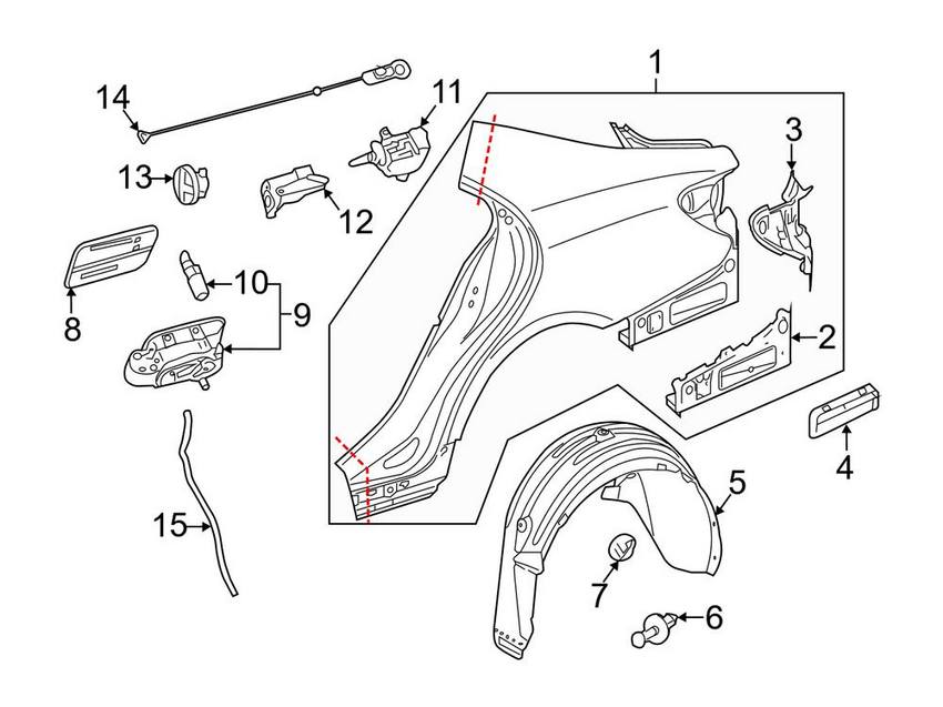 Mercedes Fuel Filler Housing - Rear 2186300067